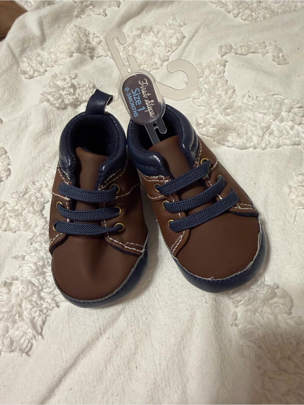 5 FOR $10 BABY BUNDLE - Baby First Steps Brown and Navy Soft Sole Shoes